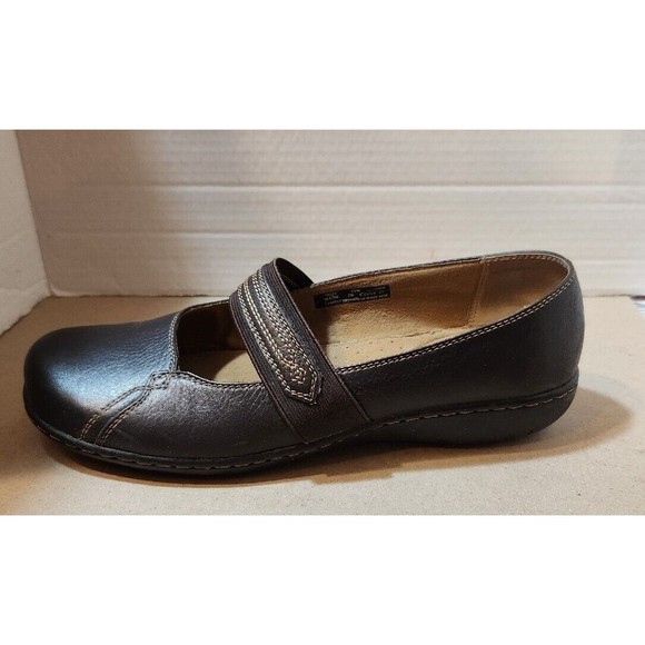 Clarks Active Air Geraldine Mary Jane Brown Leather Flats 10M‎ - Picture 8 of 13